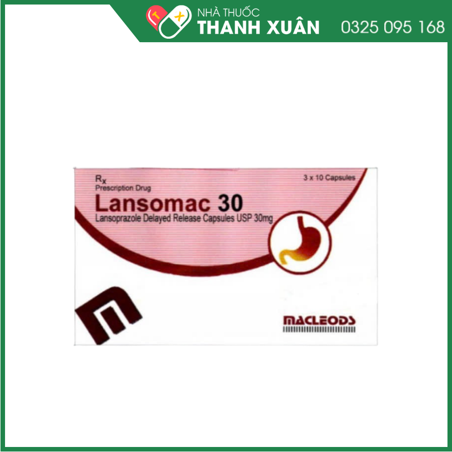 Lansomac 30 điều trị cấp và điều trị duy trì viêm thực quản